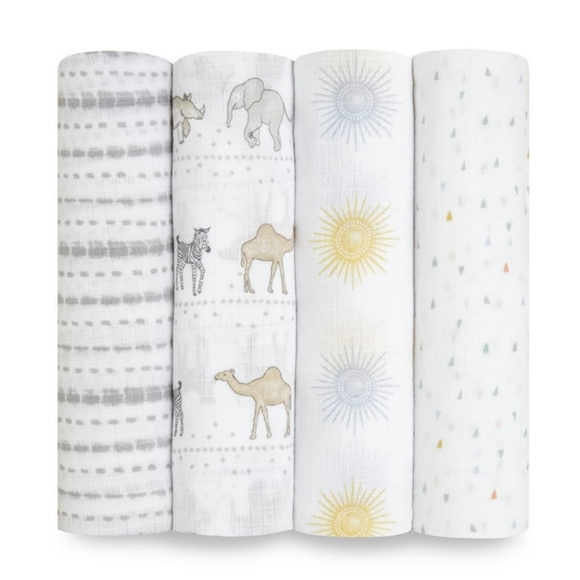 New! Aden + Anais Essentials, Cotton Muslin Swaddle Blanket, Sunshine, Unisex - Picture 1 of 5